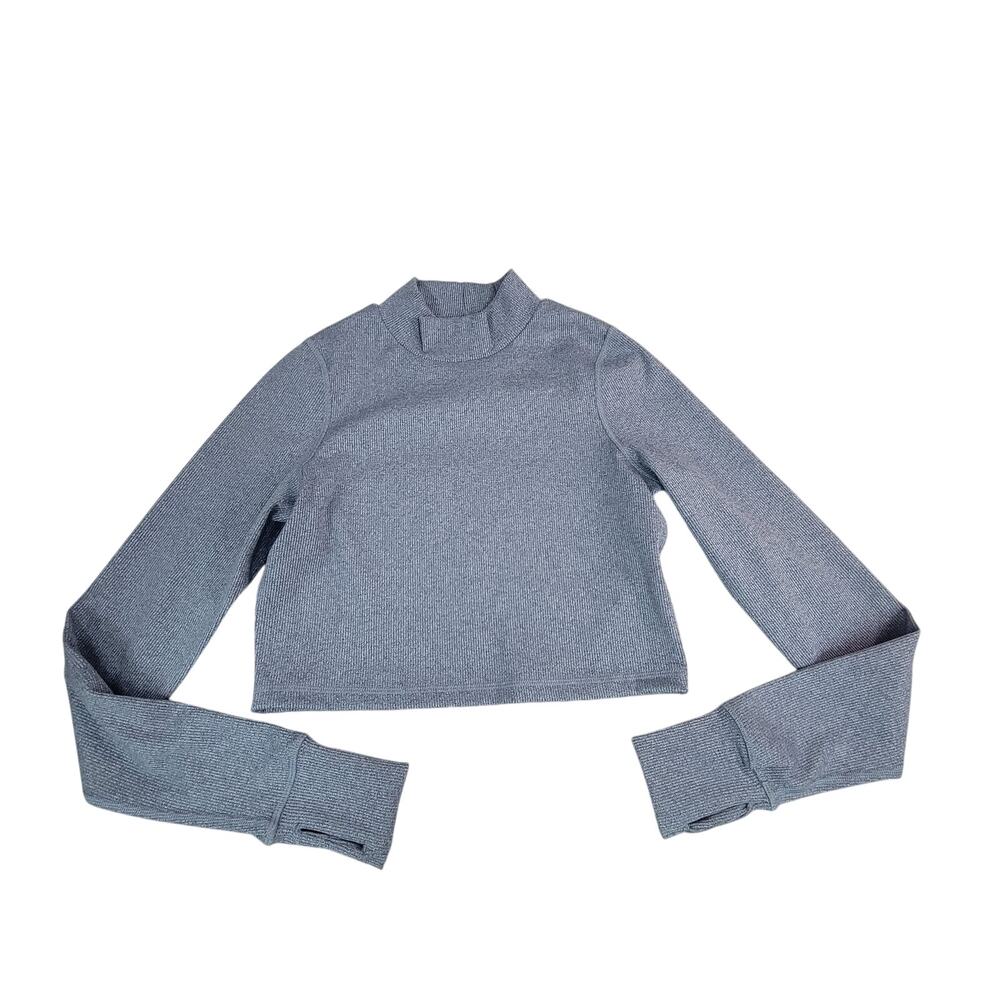 Offline by Aerie Blue Long Sleeve Crop Top Thumbholes NWT Small